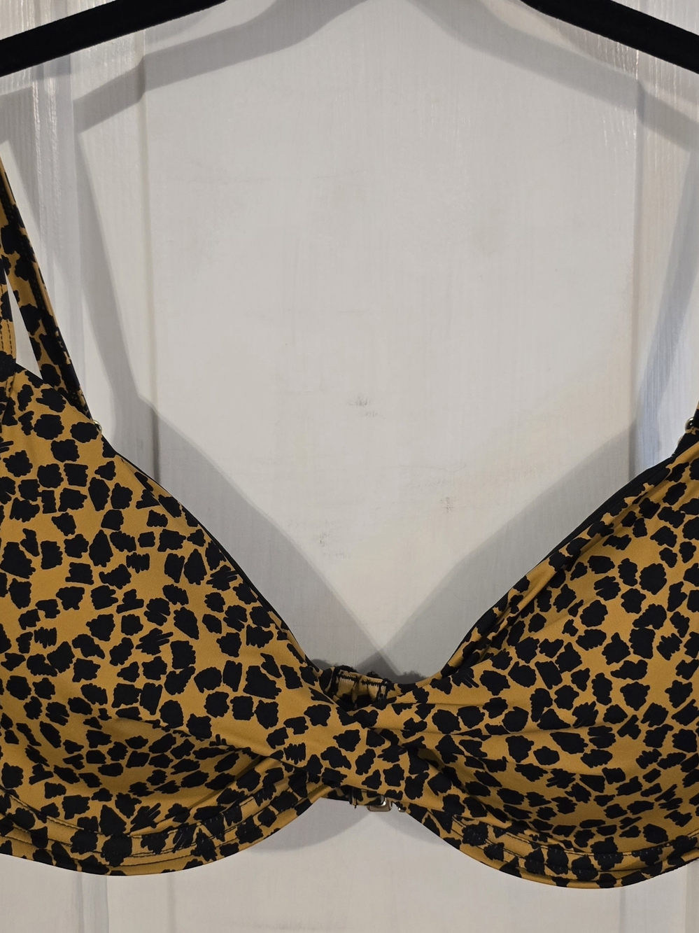 Catalina Gold and Black Leopard Print Bikini Top